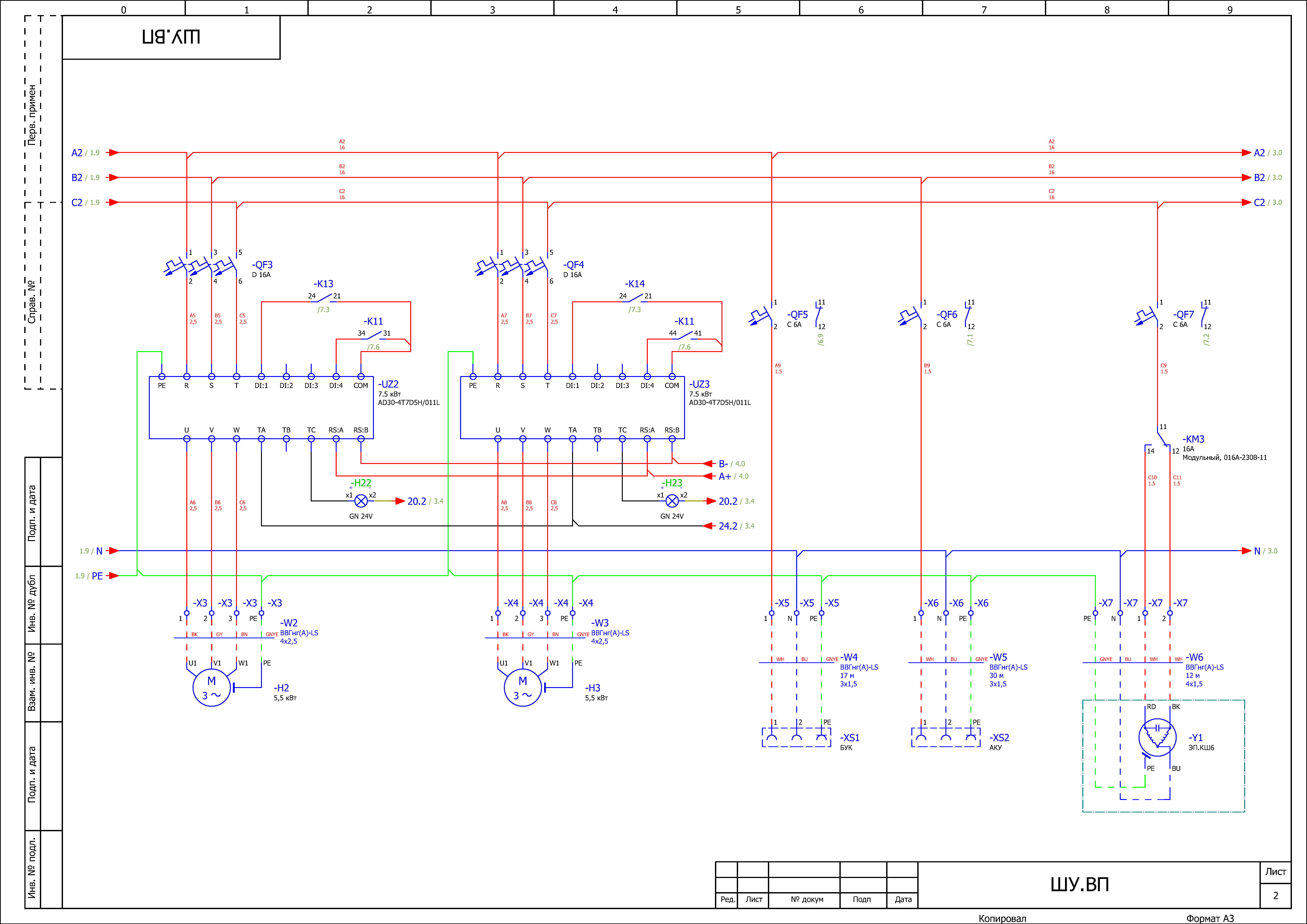 Схема 1 — шкаф автоматики