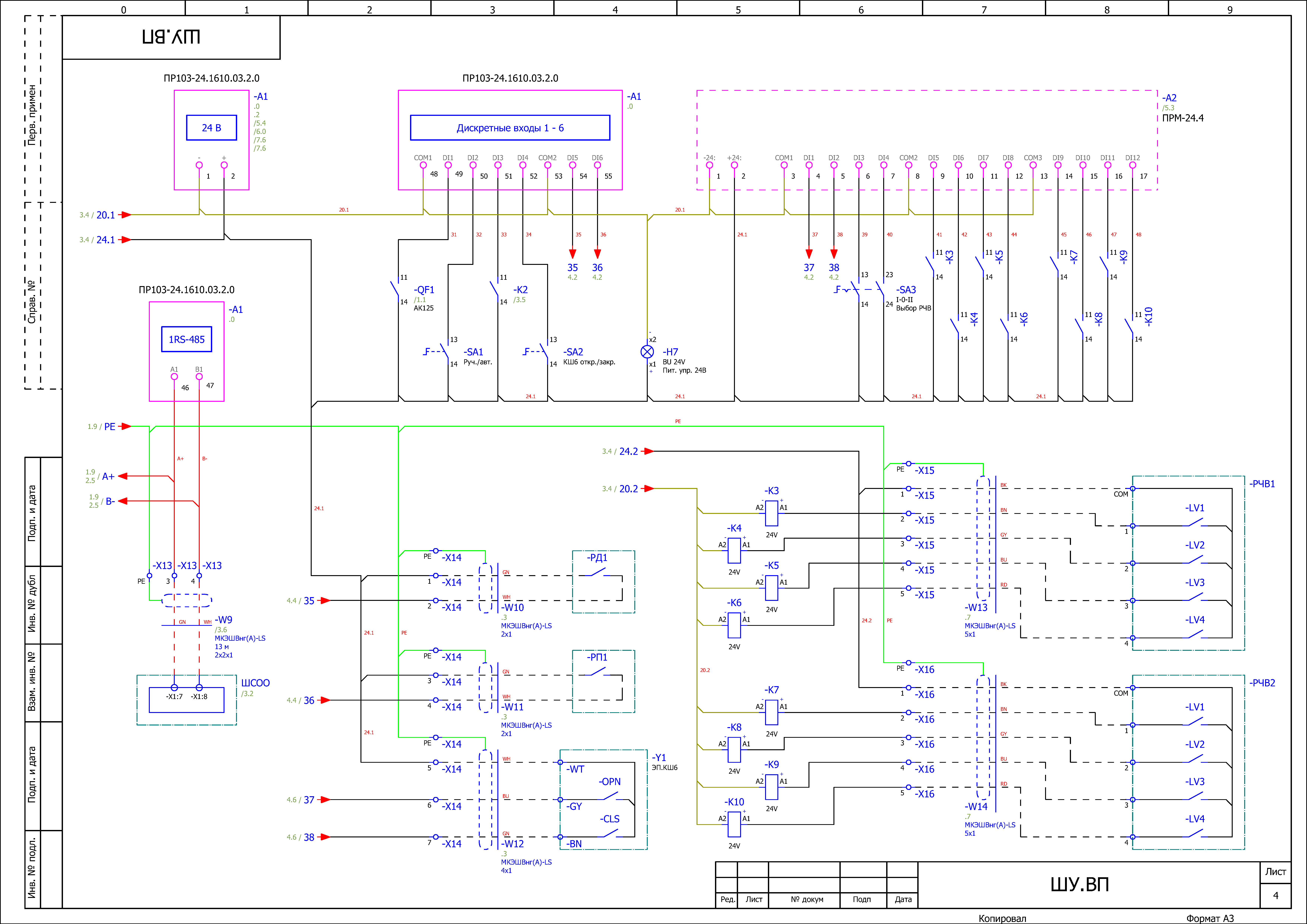 Схема 2 — шкаф автоматики